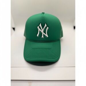 47 Brand New York Yankees Green Gray Mesh Trucker Snapback Hat OSFA MLB